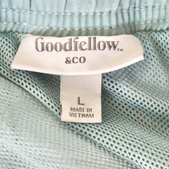Goodfellow & Co Navy Blue Tropical Pattern Swim Trunks Bottoms Pockets Large - Picture 7 of 7